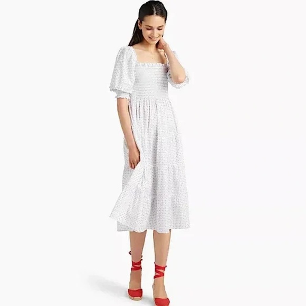 Hill House Nesli Nap Dress in White Pampelonne Paisley - Size XS